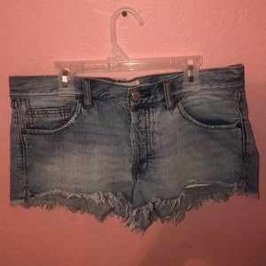 We The Free Denim Distressed Shorts